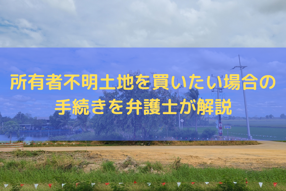 所有者不明土地を買いたい場合の手続き